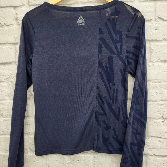 REEBOK Crossfit Burnout Long Sleeve Tee Blue Sz XS - Picture 6 of 12